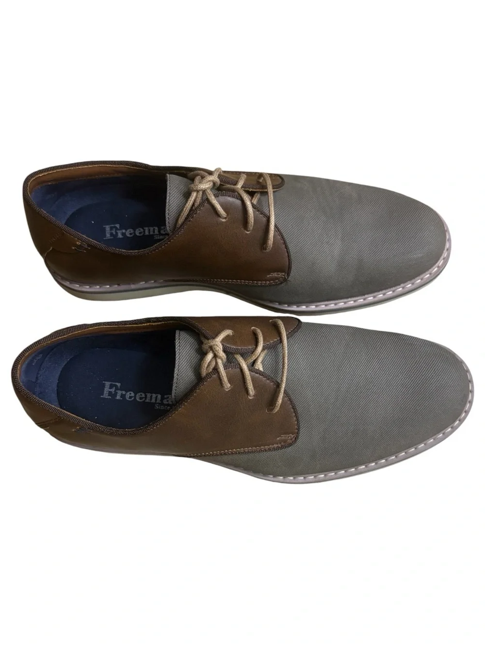 FREEMAN Two-Tone Brown and Gray Derby Oxford Dress/Casual Shoes Size 8